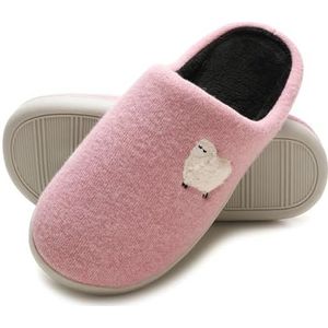 SincereWay Dames Huis Slippers Geheugen Foam Gezellige Slippers Voor Outdoor En Indoor (Pink,5-6)