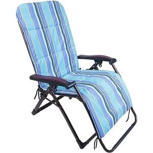 GEIRONV Buiten Zero Gravity Lounge -stoelen, vouwpatio Lawn Beach Recliner met verwijderbare zitkussenrecliner Fauteuils (Color : Gold+Blue Pad)