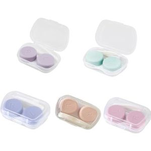 AMANDELIZABE 5 stuks contactlenzenetui, contactlenzenetui, draagbare contactlenzenhouder voor reizen, links en rechts oog, contactlenzenhouder met opbergdoos, contactlenzenhouder, Meerkleurig, moorden