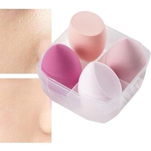 Make-up ei, 4 stuks latexvrije blender make-up spons, beauty-spons voor het perfect aanbrengen van vloeibare, crème- en poedercosmetica Tedious