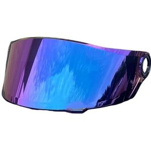 Motorhelm vizier lens, Helmvizier, motorhelmvizier for LS2 FF358 FF396 helmlens windscherm gezichtsscherm uv-bescherming (goud)(Rainbow)