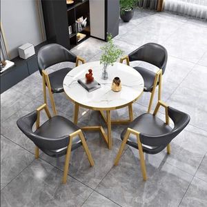 LXURY Ronde vergadertafel, kleine vergadertafel en stoelen, receptietafel en stoelset, geschikt voor restaurants of vergaderzalen