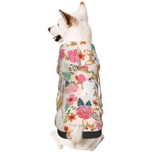 Corgi Bloemen Bloemen Kleine Huisdieren Dragen Hoodies, Hond Jumper Sweatshirt, Warm En Lichtgewicht, Zachte Textuur, Gemakkelijk Te Dragen