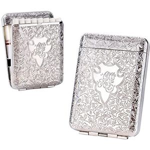 RWXCOW Sigarettenetui Van Metaal, Voor Man En Vrouw, Voor 14 Sigaretten, Peaky Blinders Merchandise, Elegant Uiterlijk En Speciale Kwaliteit Zilver