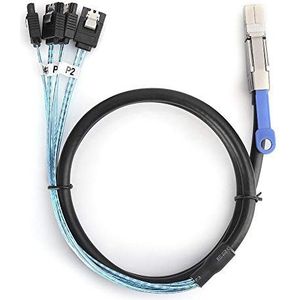 H0402 Mini SAS-kabel Mini-SAS SFF-8644 naar 4 * SATA Externe server Harde schijfkabel Ondersteunt 3GBps x 4Lane Vier kanalen voor server, harde schijf