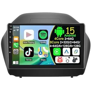 Draadloze Autoradio Android 15 voor Hyundai IX35 2010-2015 met draadloze carplay en Android Auto Bluetooth USB Wifi 4G GPS Navigatie(S-2(2G+32G))