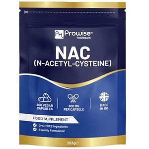 NAC N-Acetyl-Cysteïne 600 mg | 300 capsules | Vegan N-Acetyl-Cysteïne voedingssupplementen | Voorraad voor 10 maanden | Betere biologische beschikbaarheid en brievenbusvriendelijk