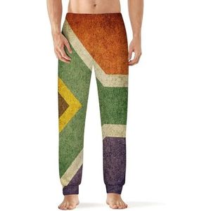 Vintage Zuid-Afrika Vlag Mannen Pyjama Broek Zachte Lounge Bottoms Met Pocket Slaap Broek Loungewear