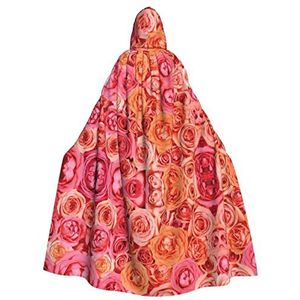 Halloween Hooded Cape Mantel Oranje Roze Rose Cosplay Fancy Dress Kostuum voor Halloween Kerst Kostuum Party