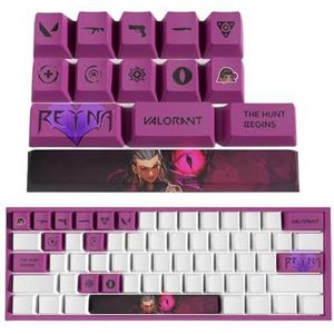 ButkUs Valorant Reyna 14 stuks keycaps voor mechanisch gaming-toetsenbord, pc, universeel, PBT OEM-profielverf, sublimatie, slijtvaste coating, cadeau voor vrienden