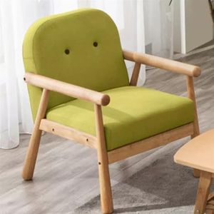 Fauteuil, Houten Frames uit het midden van de eeuw Fluwelen stof Kussen Gestoffeerde Accent Armleuning Stoel for woonkamer, Lounge-lezing van enkele stof for wachtkamer(Color:Green)