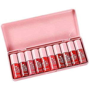 Hydraterende lipgloss-sets, Vloeibare glitterglanzende lipgloss-set, Non-stick cup Hydraterende lip, 10-delige parelmoer-lipgloss-set Vloeibare lipglazuur Langdurige vochtinbrengende lippenstiften