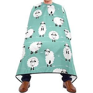 Haarknipschort 140 x 168 cm, schattig grappig schaap professionele saloncape met kliksluiting of haak kappers cape duurzame haarsnit cape, voor kinderen, kappers, verven styling