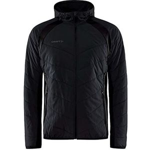 Craft ADV Explore Hybrid Jacket M, overgangsjas voor heren, XXL, zwart, lichte, gewatteerde jas met jersey-stretchinzetstukken, verstelbare capuchon, met zakken, licht windjack voor heren