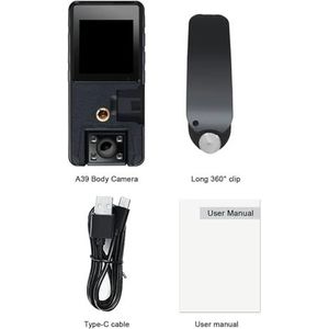 Lichaamscamera A39 Mini Digitale Camera 1080P HD Scherm Nachtzicht Kleine Camcorder Body Camam Outdoor Sport Video Recorder (Size : Without Memory, Color : Standard set)