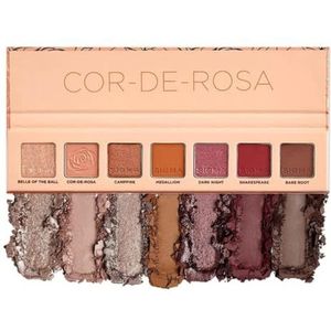 Sigma Beauty Mini oogschaduwpalet - Cor-de-Rosa - 7 warme oogschaduwtinten in matte, glanzende en metaalachtige afwerkingen, sterk gepigmenteerd veganistisch oogmake-up palet voor onderweg - schone