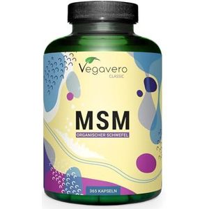 Vegavero MSM capsules | 365 capsules | 2000 mg zuiver methylsulfonylmethaan | Veganistisch & zonder toevoegingen