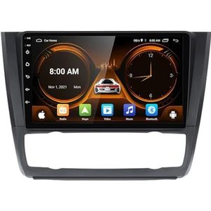 Android 14.0 2 Din Autoradio 9"" Touchscreen Auto Stereo voor BMW 1 Series E81 E82 E87 E88 2004-2012-[Ingebouwd CarPlay/Android auto/DSP/GPS]-Support MIC/Stuurbediening/Bluetooth 5.0(A,P5 4G+WIFI 8Core