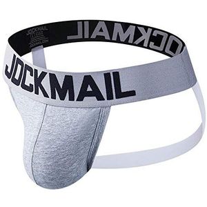 JOCKMAIL Sexy Heren Jock Straps Ondergoed Katoen Sexy Jocks Bikini G-strings Heren Slips Mannen Slips Mannen Slips Homo Ondergoed Sterk 6 Kleuren, Grijs, L