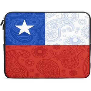 Chileense Paisley Vlag Laptop Case Sleeve Bag 10 inch Duurzaam Shockproof Beschermende Computer Draaghoes Aktetas