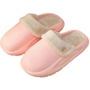 MdybF Slippers Women Men Platform Slippers Warm Plush Shoes Lovers Indoor Slipper Removable Pad Thick Sole Female Male Home Slides-Fen-38-39