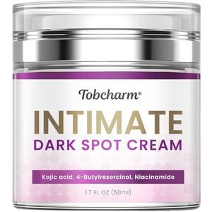 Tobcharm Whitening Cream Anti-vlekkenverwijderaar voor gezicht en lichaam, vermindert melasma en donkere vlekken in intieme delen, oksels en binnenkant dijen, hydraterend, 50 ml