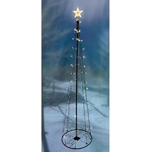 XL kerstdecoratie kerstverlichting LED metalen kerstboom 106 LEDs 180cm warm wit