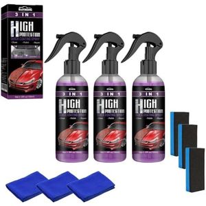Limlex 3 in 1 Hoge Bescherming Keramische Snelle Autocoating Spray, Snelle Fijne Kras Reparatie Reinigingsspray, 2025 Nieuwe Hoge Bescherming Nano Coat Autowas Polijstspray(3pcs)