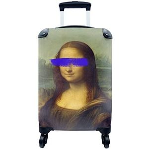 MuchoWow® Koffer - Mona Lisa - Leonardo da Vinci - Blauw - Oude meesters - Past binnen 55x40x20 cm en 55x35x25 cm - Handbagage - Trolley - Fotokoffer - Cabin Size - Print
