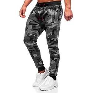 BOLF Heren sportbroek trainingsbroek joggingbroek Basic Street Sport Style 6F6, Donkergrijs_kz15a, L