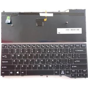 Zwart Geen achtergrondverlichting met aanwijzer US-Intl Toetsenbord Grijs Frame Voor Fujitsu voor Lifebook U747 U748 U749