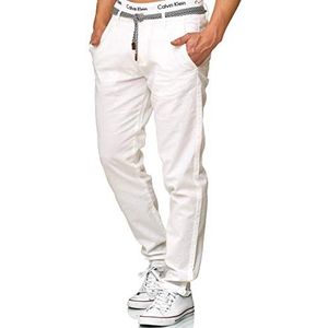 INDICODE Heren Bryne Pants | Stoffen broek van katoen & linnen Offwhite XL