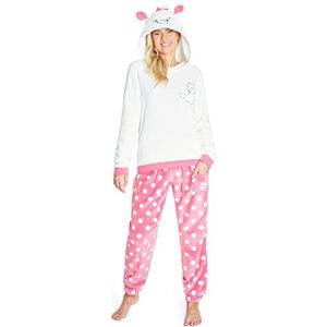 Disney Pyjama voor Vrouwen, Fluffy Dames Pyjama van Fleece, Stitch Minnie Geschenken (M, Roze Marie)