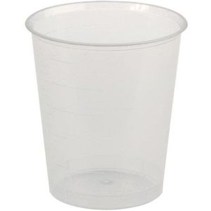 Medicijnbekerset: beker 30 ml 480 stuks transparant + 480 stuks deksel wit voor emmerbeker medicijnbeker borrelglazen