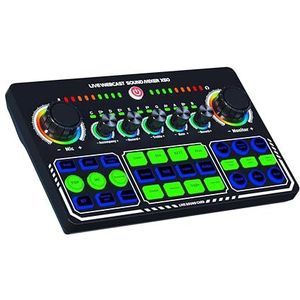 Audiomengtafel, X50 Mixer USB Externe Geluidskaart for Headset Microfoon Live Broadcast Geluidskaart for e-telefoon Computer Geluidskaart(Silver)