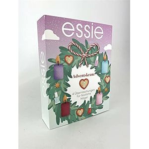 Essie Adventskrans - 4 verrassingen voor feestelijke nagels + zakspiegel - dames - beauty - nagellak - gelimiteerd