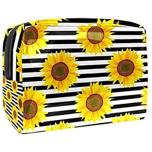 Waterdichte cosmetische tassen, zonnebloem groene reizen cosmetische tassen, multifunctionele draagbare make-up tassen, reizen cosmetische tas organisator voor vrouwen, MultiColor 08,