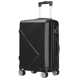 Zakelijke Reisbagage Handbagage Hardcase-koffer Met Spinnerwielen Lichtgewicht Hardshell-koffer Draagbare Koffers (Color : Black, Size : 24in)