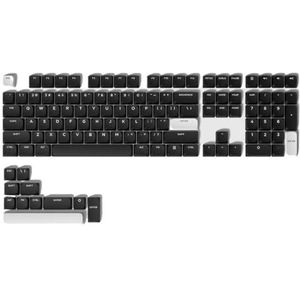 QPSJXN 129 Double Shot PBT Keyboard Caps Low Profile voor 60 procent 65 procent 75 procent 100 procent toetsenbord compatibel met en MX-schakelaars (129 toetsen zwart)