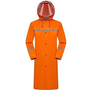 Regenponcho Regenpak Regenjassen Lange Full Body Regendichte Jas Heren Dames Outdoor Waterdichte Regenponcho Reflecterend Regencape Regenjas (Color : Orange, Size : XL)