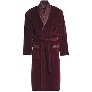 Revise RE-101 Klassieke Heren Kamerjas - Ochtendjas - Fluweel – Bordeaux Rood – 4XL
