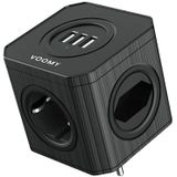 Voomy - Split X4S - Verdeelstekker - Zwart - 3 USB-A & 4 EU