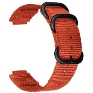 22-15mm nylon horlogeband geschikt for Garmin Forerunner 220 235 620 630 735 S5 S6 S20 horlogeband vervanging polsband met gereedschap (Size : Orange black buckle)