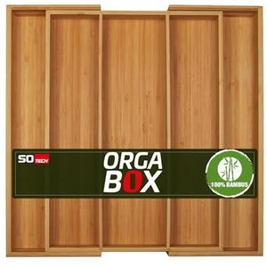 ORGA-BOX UNIVERSAL Besteklade van bamboe verstelbaar voor ladebreedte 400-600 mm tot 5 vakken voor lade diepte 473 mm (Binnenmaat)