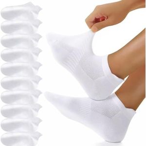 YouShow Katoenen trainingssokken, 10 paar, enkelsokken voor dames en heren, sportsokken, slipvaste hardloopsokken, gaan blaren tegen, 36-38 EU