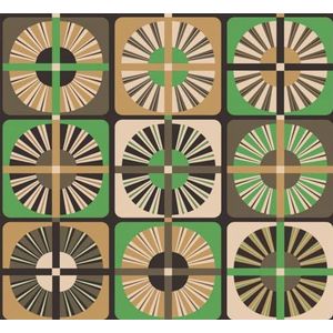 behang tegelmotief groen 70 cm x 10.05 m - van Sanders & Sanders