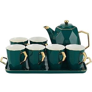 Theeservies 8 Stuks Thee Set Keramische Theepot Theekopje Met Thee Dienblad Porseleinen Kopje Koffie Mok Teatime Theepot Thee Cup Set Waterkoker Koffiepot Theeservies Met Theepot