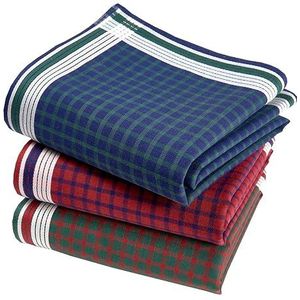 Zakdoeken voor heren, premium stof, 100% gekamd katoen, 45 cm x 45 cm, 3-delig, model A15