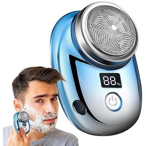 Elektrisch scheerapparaat voor heren, draagbaar elektrisch mini-scheerapparaat, USB-oplaadbaar, baardtrimmer met vermogen, zachte scheerbeurt voor mannen, thuis en op reis Aokley