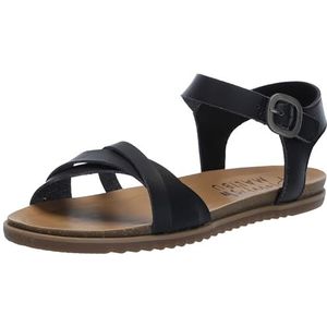 Blowfish Malibu Monti sandalen met enkelbandje voor dames, plat, zwart, 42 EU, Zwart, 40 EU